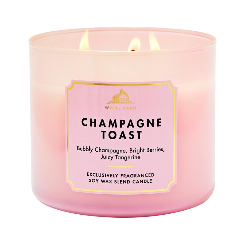 Bath & Body Works Champagne Toast 3-Wick Candle - Scented Candle for At-Home Use - Long-Lasting, Room-Filling Fragrance - High Fragrance Oil Concentration - Soy Wax Blend