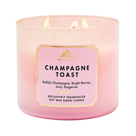 Bath & Body Works Champagne Toast 3-Wick Candle - Scented Candle for At-Home Use - Long-Lasting, Room-Filling Fragrance - High Fragrance Oil Concentration - Soy Wax Blend