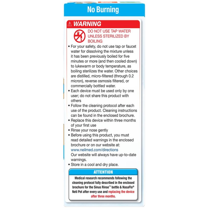 Neilmed's Sinus Rinse, Pediatric, Complete Saline Nasal Rinse Kit 60 Premixed Packets