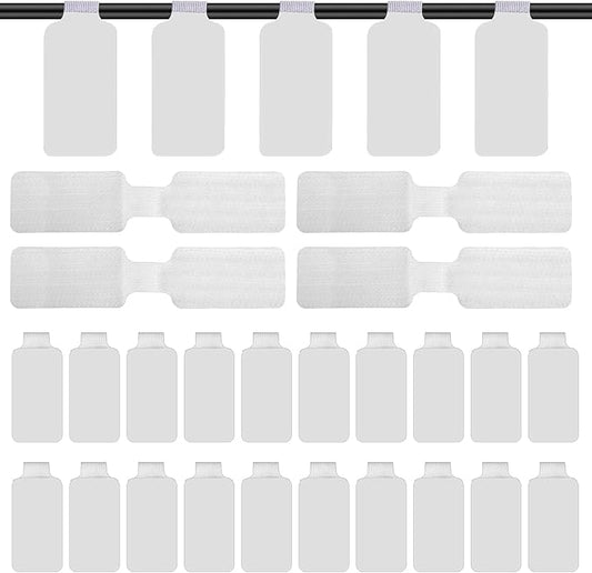 Eersida 60 Pieces Self Adhesive Cable Labels Wire Labels Nylon Writable Cord Tags Waterproof White Wire Cable Tags for Electronics Office Computers Management and Identification(Rectangle,3.54 Inch)