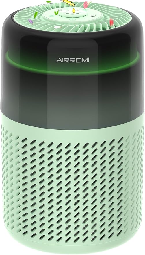 AIRROMI HEPA Air Purifier for Bedroom&Home,Pet Air Purifier for Home Pets,Removes Pet Odor,Cat Litter Smell,Dust,Smoke&Allergies,Quiet Room Air Purifier with Scents,360°Air Cleaner,A2005 Green