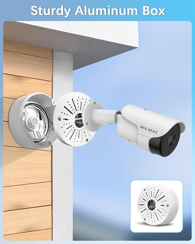 WEILAILIFE 【Compatible Almost All Cameras Type】 Universial Camera Junction Box Metal Universal Bullet Security Camera Junction Box Mount Bracket(1 Pack)
