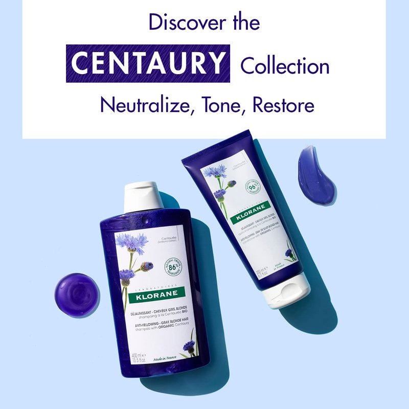 Klorane Plant-Based Purple Conditioner - Brightens Blonde & Gray Hair | 6.7 fl. oz.