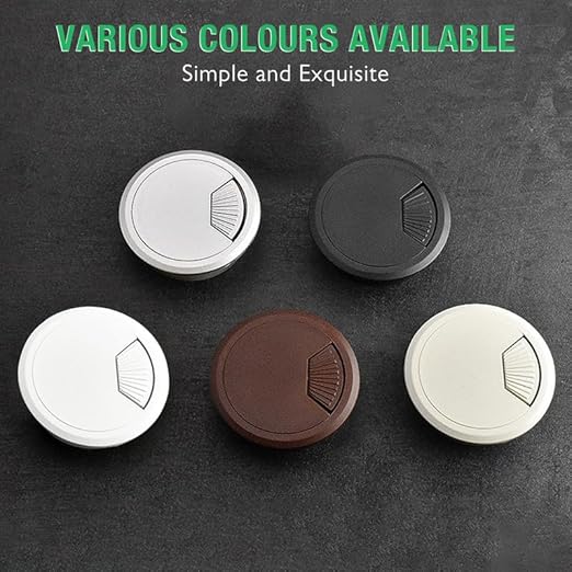 EASYEAH 2 Pcs Desk Grommet 2-3/8" / 60 mm, Desk Cord Hole Cover, Cable Grommet ABS Plastic, Desk Hole Grommet for Home & Office Pc, Detachable Adjustable Cable Cord Organizer-Reddish Brown