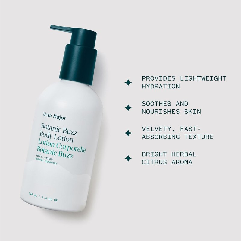 Ursa Major Botanic Buzz Body Lotion - Natural Vegan Formula | Moisturizes & Soothes Skin | 7.37 oz