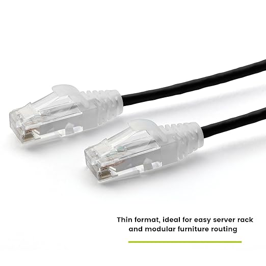 TRUECABLE Cat6 Component Rated Patch Cable, Unshielded (U/UTP), 6in, Black, 28AWG Stranded Pure Copper, Snagless 10G High-Speed Ethernet Cable, PoE++ 4PPoE 100W, UL Listed, RoHS-3, 5 Pack
