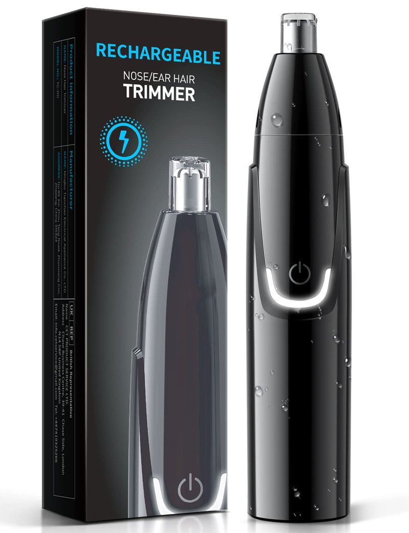 ZORAMI Rechargeable Ear and Nose Hair Trimmer - 2026 Professional Painless Eyebrow & Facial Hair Trimmer for Men Women, Powerful Motor and Dual-Edge Blades for Smoother Cutting Black