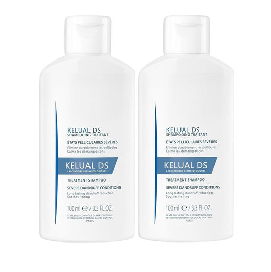 KELUAL DS Anti-Dandruff Shampoo, Treatment Shampoo for Severe Dandruff, Long-Lasting Relief, 3.3 Fl Oz (2 Pack)