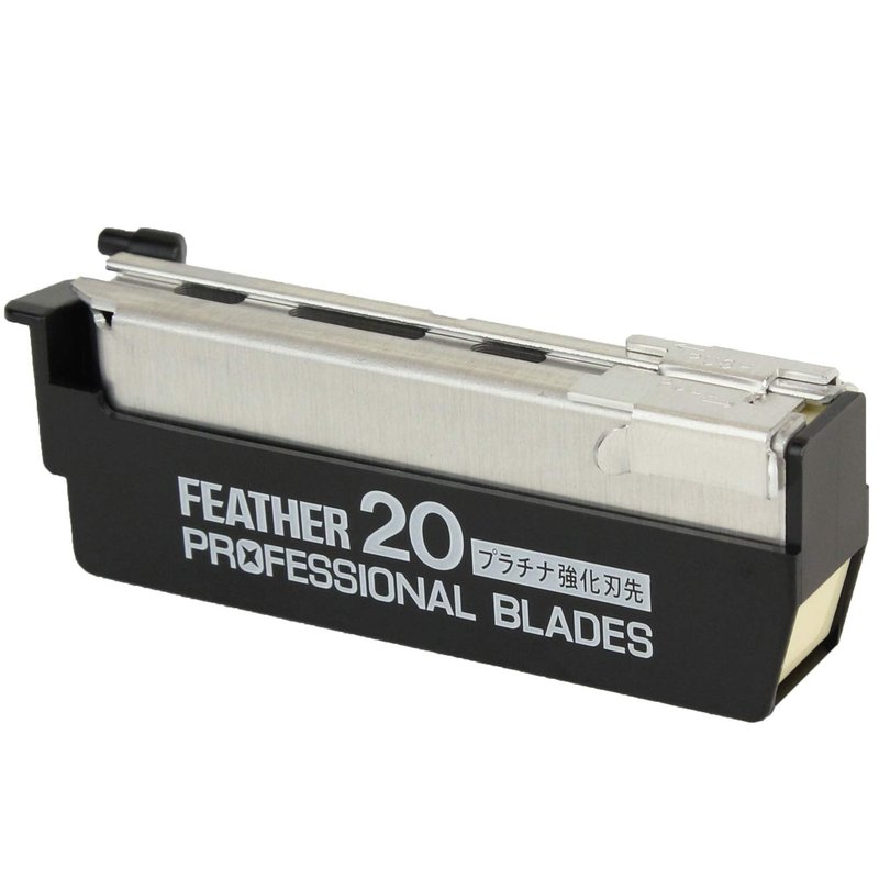 Feather Artist Club Professional Single Edge Razor Blades - Fits Any Artist Club Straight Razor - Platinum-Coated for Sharpness & Precision - Barber Supplies for Shaving & Outlining (3 Pack of 20)