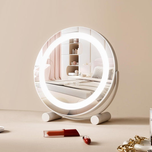 VEVOR 12â Vanity Mirror with Lights, LED Makeup Mirror 3 Color Lighting Modes, with 5X Magnification Mirror, Smart Touch Control, 360Â°Rotation,Round Lighted Makeup Mirror for Bedroom Tabletop (White)