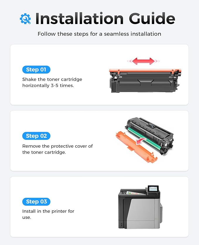 JCTONER 654X 654A Toner Cartridge Set 4-Pack High Yield Replacement for Printers Ink Black Cyan Yellow