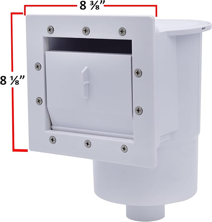 Rx Clear Heavy Duty Standard Complete Thru-Wall Skimmer Kit for Above-Ground Swimming Pool | Made of Non-Corrosive Abs Plastic | Chemical Resistant | White