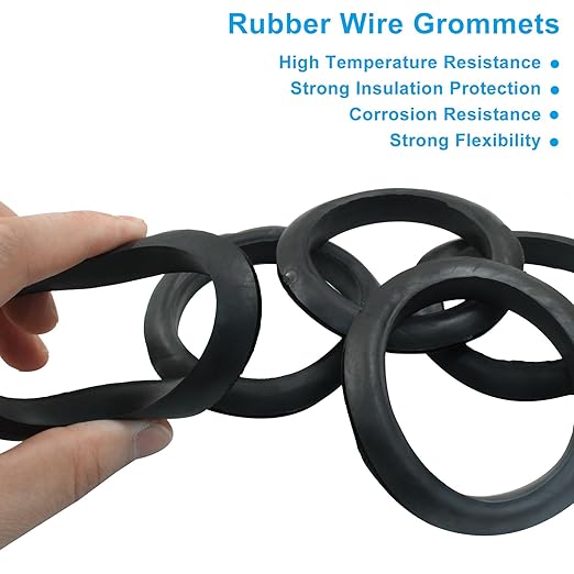 Kyuionty 6 Pcs Rubber Grommets, 2-3/8" Inside Diameter 2-1/2" Drill Hole Rubber Wire Grommets O Ring Grommets for Wire, Firewall, Cables, Plugs, Automotive