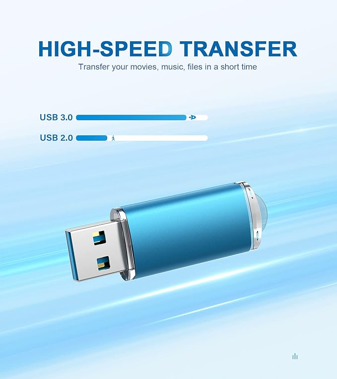 TOPESEL USB Flash Drive 256GB USB 3.0 Flash Drive Memory Stick Thumb Drives USB Stick High Speed 256G Thumb Drive Jump Drive Zip Drive for PC laptops，Car Audio(Blue)