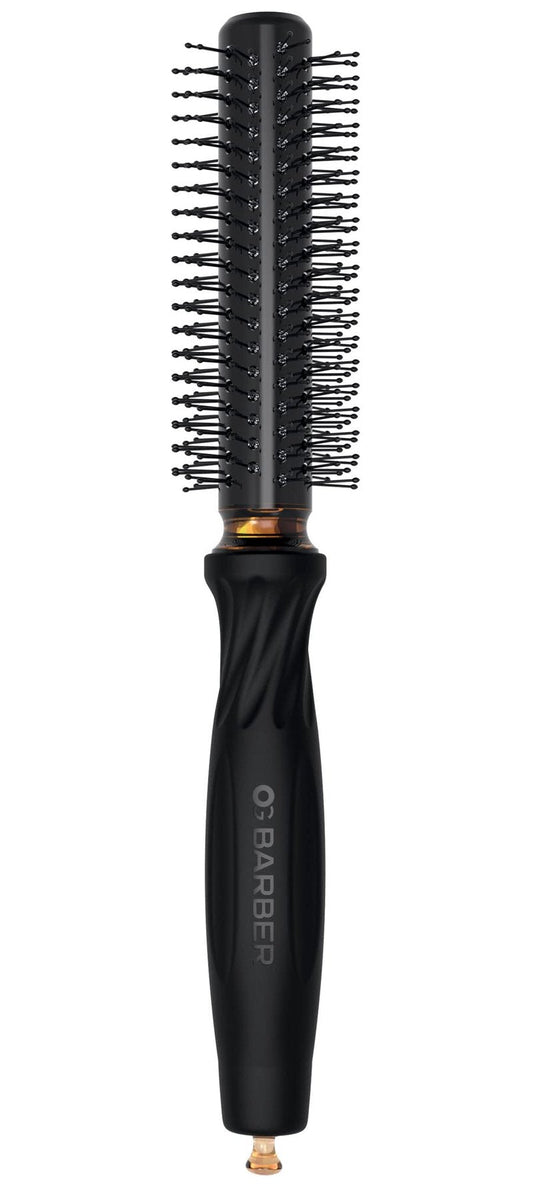 Olivia Garden OG Barber round brush with Ceramic Coated Barrel, quick drying and v-shaped bristles for easy styling on men hair, 3/4 inch
