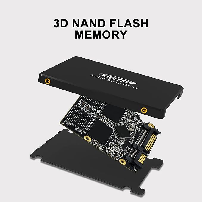 Fikwot FS810 256GB SSD, 2.5" SSD SATA III 6Gb/s, Solid State Drives, Up to 560MB/s, 3D NAND TLC Flash, Internal SSD for Desktops and Laptops(Black)