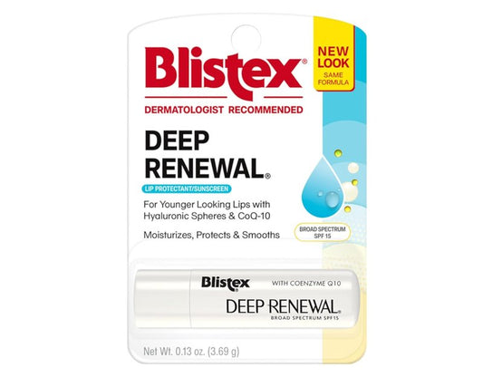 Blistex Deep Renewal Lip Protectant Balm - SPF 15 Hydrating Formula | 0.13 Oz (Pack of 12)