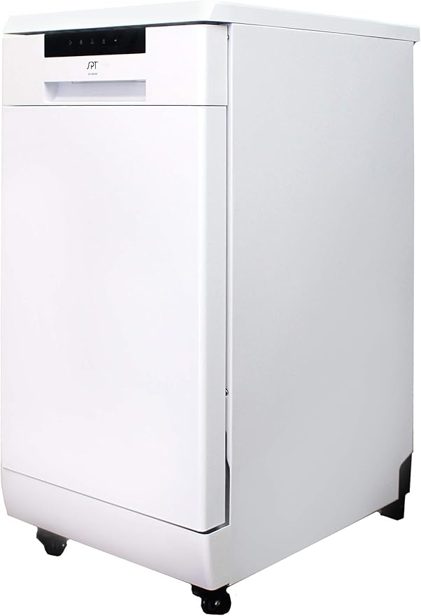 SPT SD-9263WA 18″ Wide Portable Dishwasher with ENERGY STAR, 6 Wash Programs, 8 Place Settings and Stainless Steel Tub – White