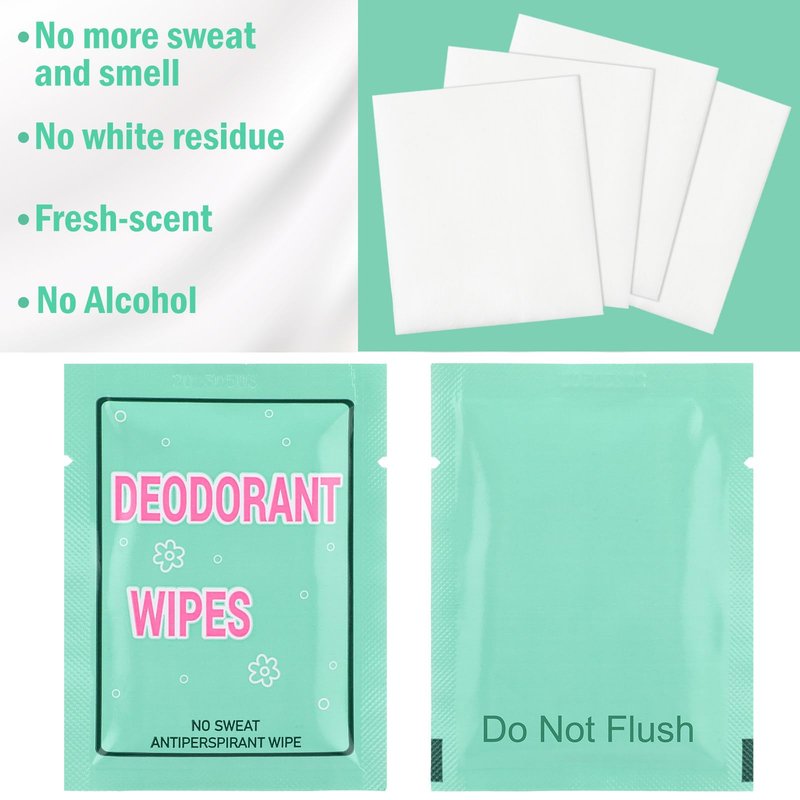 Loopeer 200 Pack Travel Antiperspirant Bulk Deodorant Wipes Individually Wrapped Body Wipes to Clean Skin Underarm Sweating Fresh Scented Towelettes Mini Purse Refresh Essentials for Men Women