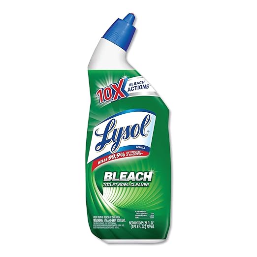 Lysol Bleach Toilet Bowl Cleaner, 216oz (9X24oz), 10X Cleaning Power
