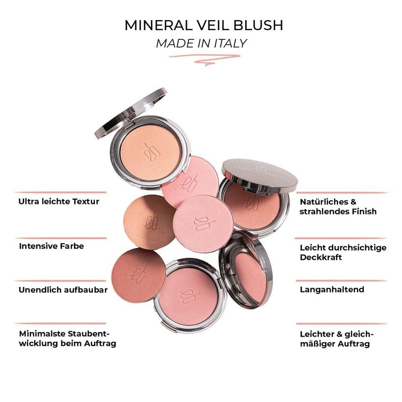 Mineral Veil Blush - Coral Desire | Semi-Matte Finish, Ultra-Thin, Vegan 0.18 OZ