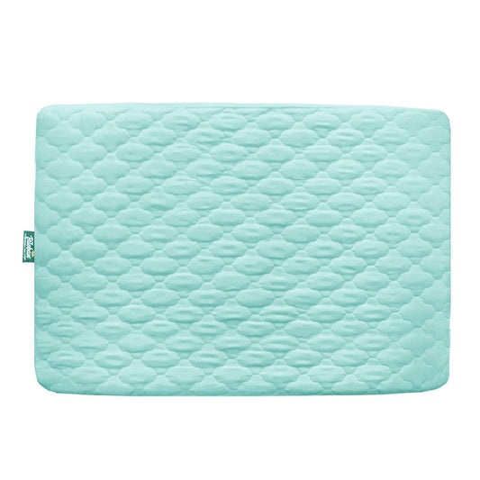 Skiennix Waterproof Playard Sheet - Quilted Protector for Baby Mattress 39" X 27" | Aqua Color