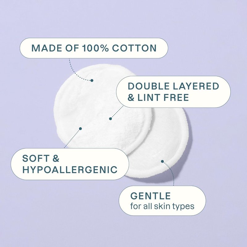 Cliganic Premium Cotton Rounds for Face (Bulk 1200 Count) Makeup Remover Pads, Hypoallergenic, Lint-Free | 100% Pure Cotton