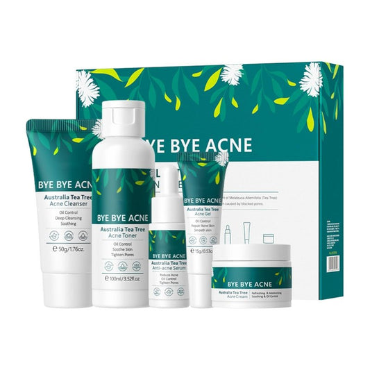 Skin Care Set,Acne Treatment for Face Skin Care Sets & Kits,Tea Tree Essential Oil Facial Skincare Gift Set with Cleanser,Toner,Serum,Gel, Acne Treatment Kit Cream Skin Care for Teens 10-12 Girls Boys