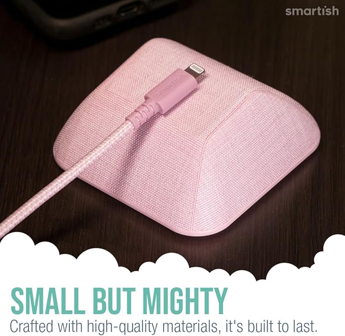 Smartish® Magnetic Cord Holder - Cable Wrangler Organizer with Magnet Clips for Charger Management on Desktop, Nightstand for USB-C + Lightning - I'm Blushing