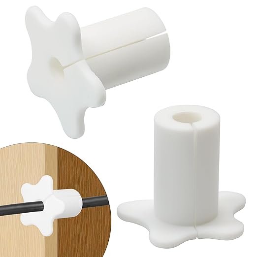 EASYEAH 2pc Starlink Cable Grommet 5/8" Silicone Waterproof Wall Hole Pass Through Split Cable Bushings for TV Wire Ethernet Cord, Starlink Cable Routing Kit Accessories, 27.6mm/1.09" Ht, White