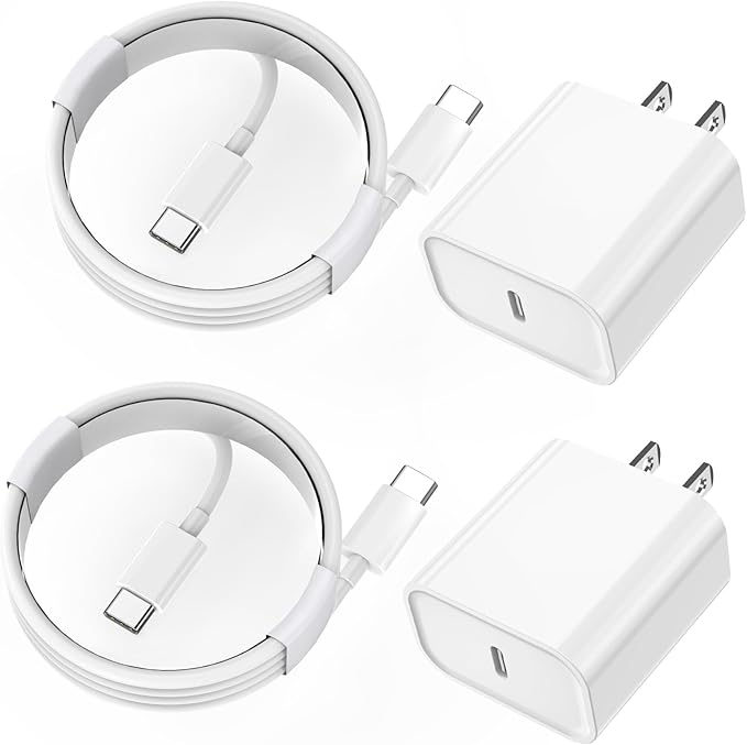 Phone Charger Fast Charging, 1Pack 20W USB C Fast Charger Block with Quick Charger Cord 3FT Long USB C Wireless Charging Pad
