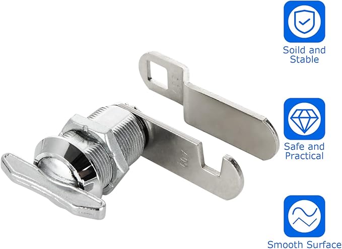 ACXFOND 1" Thumb Operated Offset Cam Lock, 6Pcs Non-Locking Compartment Lock, RV Compartment Camper Storage Door, Vehicles, Cabinet Mailbox Drawer Replacement Cam Lock Silver