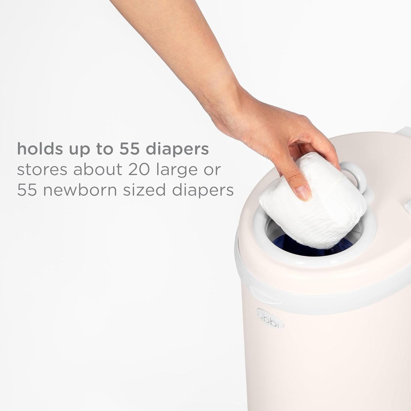 Ubbi Steel Diaper Pail - Odor Locking Design, No Special Bags Needed | Award-Winning Ivory Color