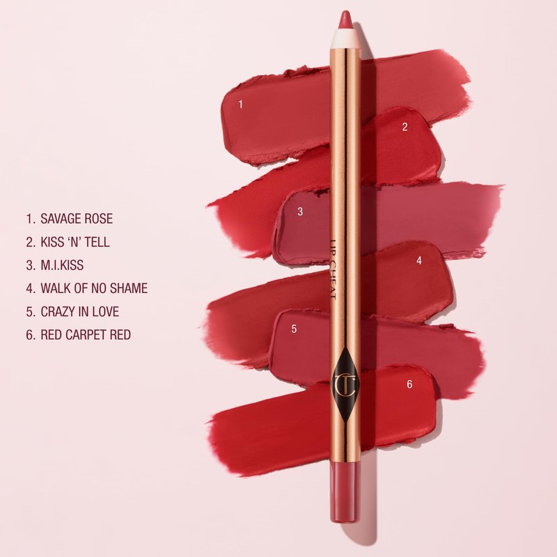 Charlotte Tilbury Lip Cheat Lip Liner Pencil - Creamy Fuller-Looking Lip Pencil with Jojoba Oil & Hyaluronic Acid - Waterproof, Smudge-Proof & Transfer-Proof - 6H Wear - M.I Kiss