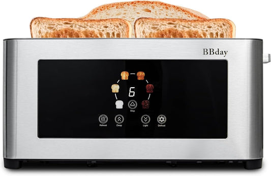 Skiennix 4-Slice Toaster - Extra Wide Slots, Removable Crumb Tray & Multi-Function Toasting