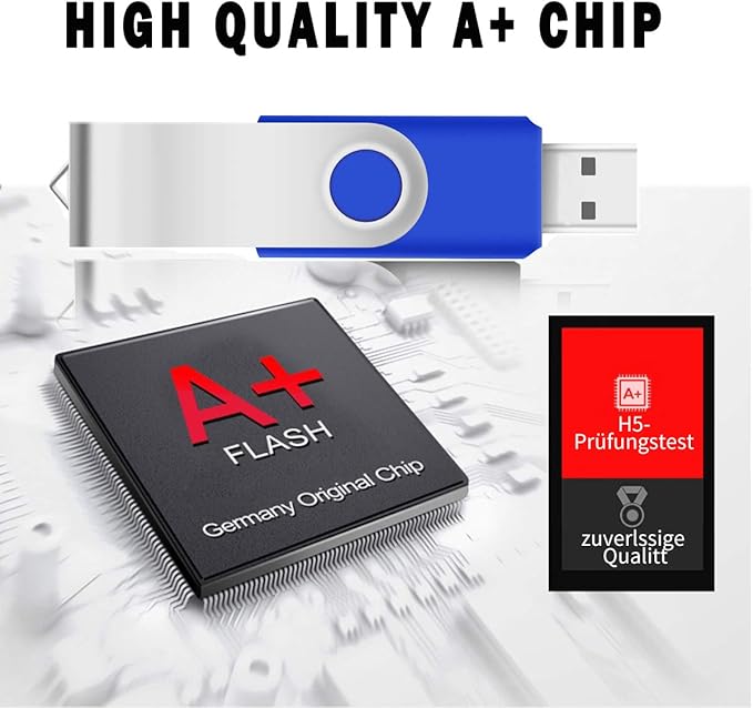 256MB Bulk Flash Drive 50 Pack EASTBULL FAT32 USB 2.0 Drive Pack (Blue)