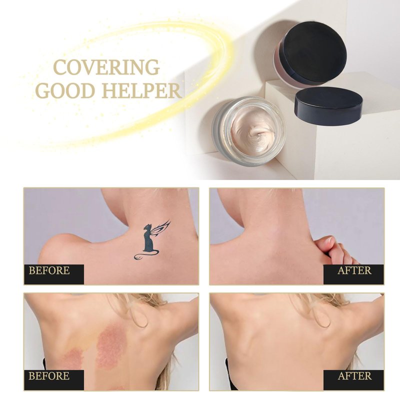 Tattoo Cover Up,Waterproof Invisible Concealer Body Leg Bruise Stretch Scar Dark Spots Vitiligo Skin Makeup Waterproof,Long Lasting Tattoo Cover Up Suitable for Men and Women, 30g x 2