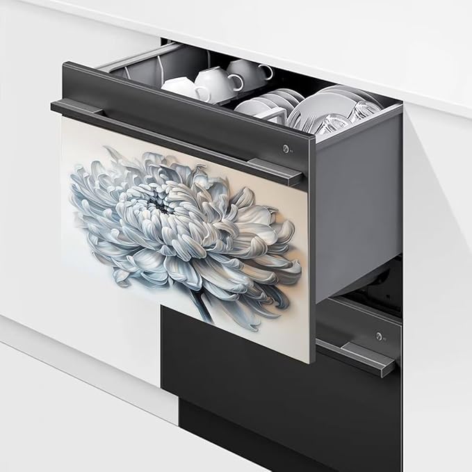 Blooming Flower Dishwasher Magnet Cover Kitchen Dishwasher Sticker, Simplicity Decorative Dishwasher Magnetic Panel Decal 23x17inch