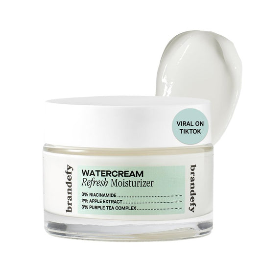 Brandefy Water Cream Refresh Moisturizer - Lightweight, Pore-Refining Hydration Burst for Smooth, Super Hydrated Skin, Daily Face Moisturizer, Made in US (1.6 Oz)