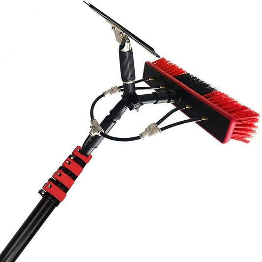Water fed Pole Telescopic Window Cleaner Water Spray KnifeSqueegeeconservatory roof Cleaner/Water fed extendable Brush/Window Clean Kit roof Cleaning Tools with Water Supply Hose 3.6Rod leng