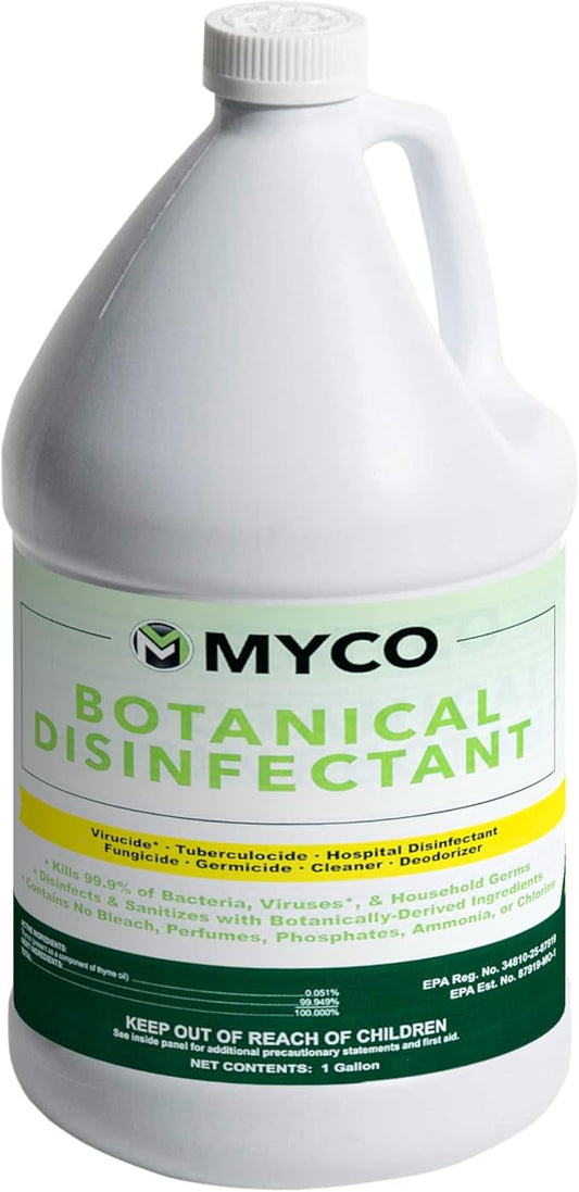 Myco Botanical Disinfectant Cleaner â Natural Plant-Based Ready-to-Use EPA-Registered Disinfectant Spray for Mold, Mildew, Germs, Bacteria & Viruses â Safe for Home & Commercial Use, 1 Gallon
