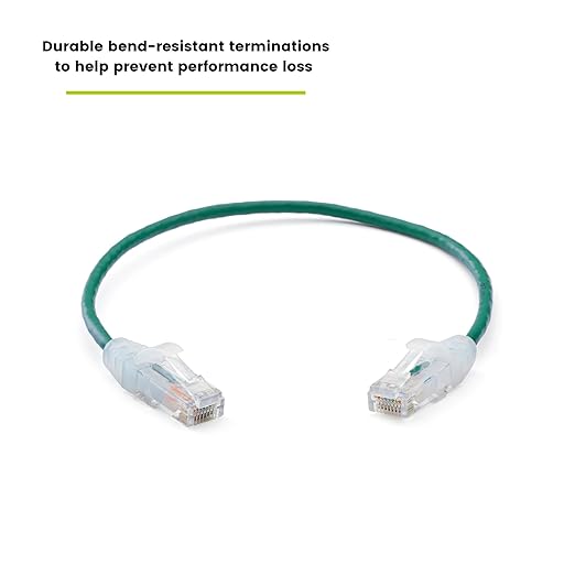 TRUECABLE Cat6 Component Rated Patch Cable, Unshielded (U/UTP), 1ft, Green, 28AWG Stranded Pure Copper, Snagless 10G High-Speed Ethernet Cable, PoE++ 4PPoE 100W, UL Listed, RoHS-3, 5 Pack