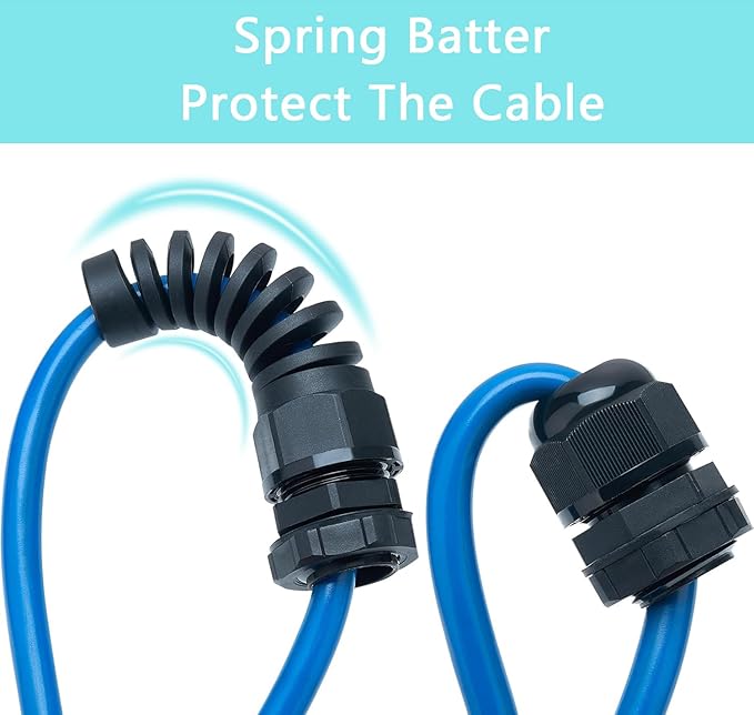 Aandxmok 18 Pcs Black Nylon Cable Gland,PG13.5(NPT 1/2) Thread, Made of PA66 Material,Suitable for Various, High Wear Resistance and Chemical Resistance,