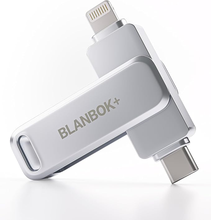 BLANBOK+ MFi Certified 256GB Flash Drive for iPhone Photo Stick, USB Thumb Drive Memory Stick High Speed USB Drive Photo Storage for iPhone USB Stick Compatible for iPhone/iPad/Android/PC, BLA232