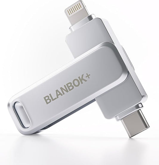 BLANBOK+ MFi Certified 256GB Flash Drive for iPhone Photo Stick, USB Thumb Drive Memory Stick High Speed USB Drive Photo Storage for iPhone USB Stick Compatible for iPhone/iPad/Android/PC, BLA232