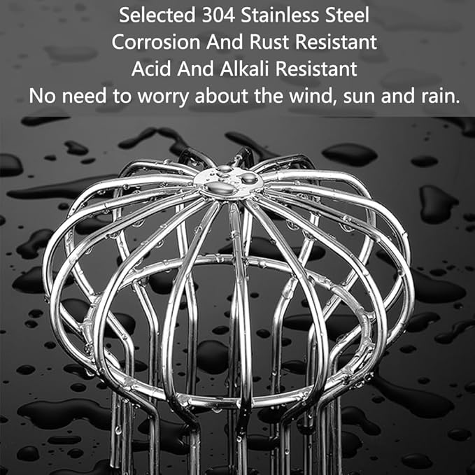2Pcs 304 Stainless Steel Drain Outdoor Roof Anti-Blocking Line Cap Drain Cover Gutter Protector Cleaner Gutter Cleaning Tools (4.92 * 4.92in)