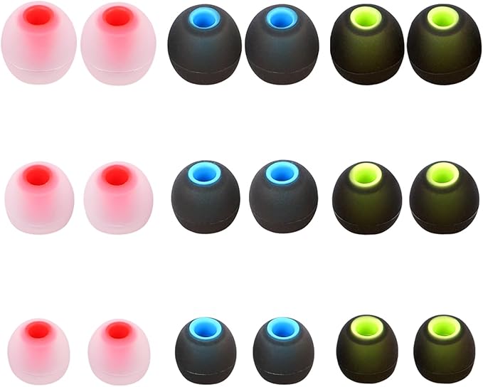 MMYQXI Replacement Earbud Tips Silicone Ear Tips Fit for in-Ear Headphones (Inner Hole 3.8mm -5.1mm) Earbud Replacement Tips 9 Pairs
