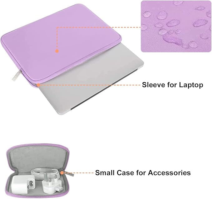 MOSISO Laptop Case 13 inch, 13 inch Laptop Sleeve Bag Compatible with MacBook Neo/Air M5 M4 M3 M2 M1 2026-2018 / Pro M2 M1 2026-2016, Neoprene Computer Sleeve Bag with Small Case, Purple