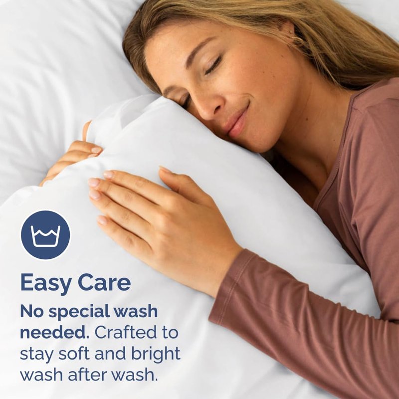 Standard Pillow Cases Set of 2 - Ultra-Soft Hotel Quality Pillowcase Covers - Comfy & Wrinkle Free - Stain and Fade Resistant - Machine Washable Pillow Protectors - 2 Piece Set - Standard Size White