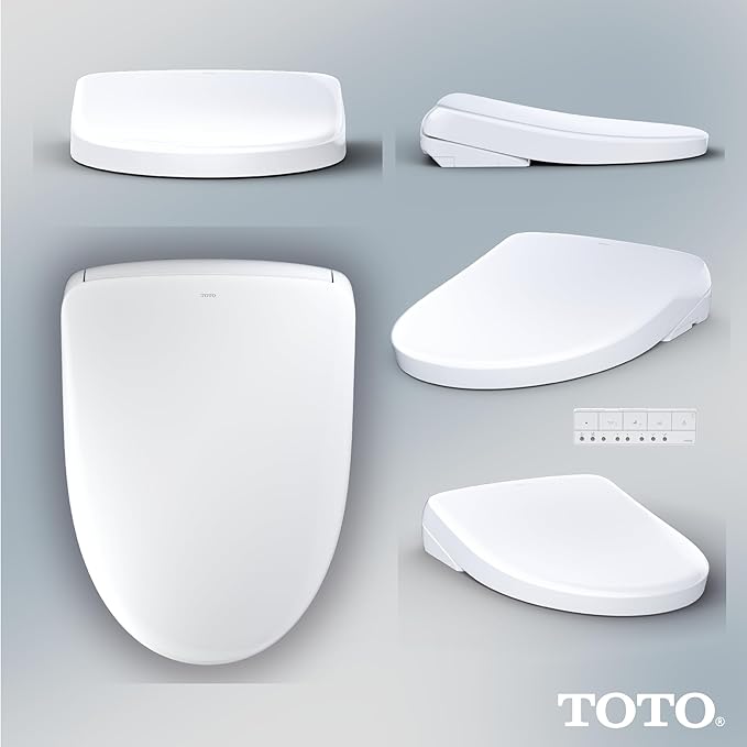 TOTOÂ® WASHLETÂ®+ S7A Electronic Bidet Toilet Seat with EWATER+Â® Bowl and Wand Cleaning, Auto Open and Close Contemporary Lid, Elongated, Cotton White - SW4736AT40#01